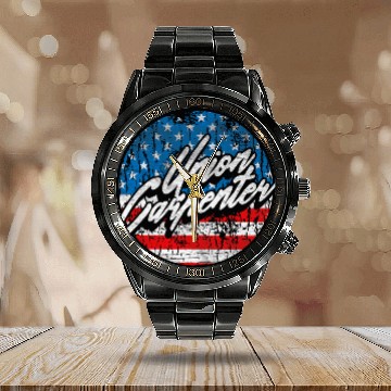 Discover Union Carpenter Labor Day Skilled Union Worker Laborer 1 Baseball Tees Calendar Steel Band Watch