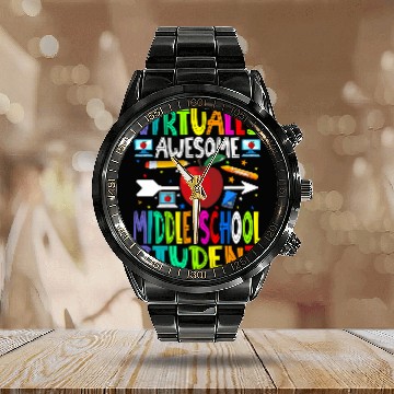 Discover Virtually Awesome Middle School Student Back To School Zip Calendar Steel Band Watch