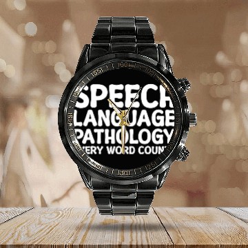 Discover Speech Pathology Every Word Counts Speech Therapy Calendar Steel Band Watch