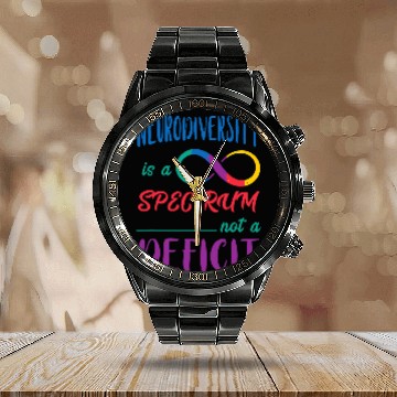Discover Spectrum Not A Deficit Neurology Neuro nurses Neurodiversity Baseball Tees Calendar Steel Band Watch