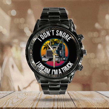 Discover Trucker 18 Wheeler Freighter Truck Driver 11 Calendar Steel Band Watch