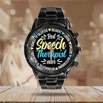 Discover Speech Therapy Speech Language Therapist Calendar Steel Band Watch