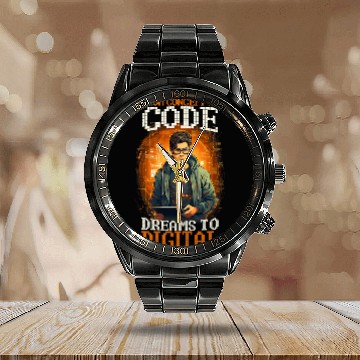 Discover Programming Concept To Code Digital Software Developer Calendar Steel Band Watch