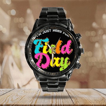 Discover School Field Day Teacher Im Just Here For Field Day Kids Baseball Tees Calendar Steel Band Watch