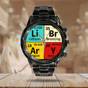 Discover Library Periodic Table Library Reading Book Worms Reader Say Calendar Steel Band Watch
