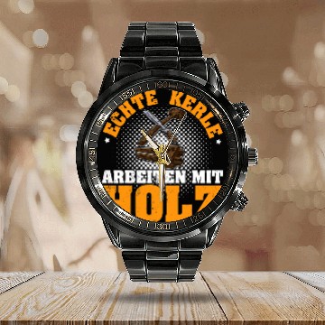 Discover Sawmill Carpenter Carpenter Woodworker Chainsaw Profession 6 Calendar Steel Band Watch