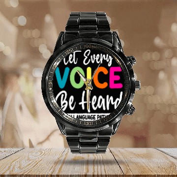 Discover Speech Therapy Team SLP Therapist Speech Language Pathology Calendar Steel Band Watch
