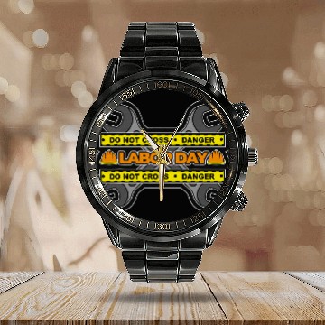 Discover Union Worker Labor Day 2 Baseball Tees Calendar Steel Band Watch