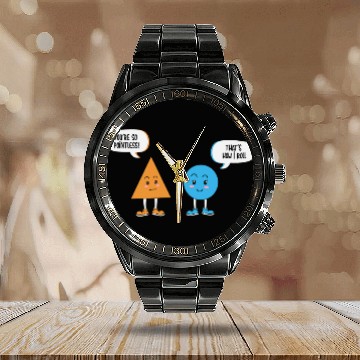 Discover Pointless Circle Geometry Joke Math Student Teacher Gift Fun Baseball Tees Calendar Steel Band Watch
