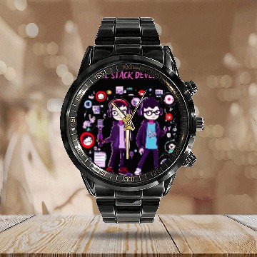 Discover Programmer For Coder Engineer Full Stack Developer Calendar Steel Band Watch 1 Calendar Steel Band Watch