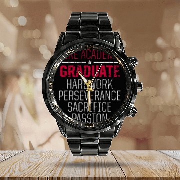 Discover Academy Student Hardwork Fireman Graduation Calendar Steel Band Watch