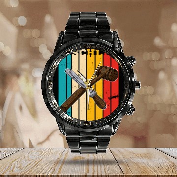 Discover Sawmill Carpenter Carpenter Woodworker Chainsaw Profession 9 Calendar Steel Band Watch