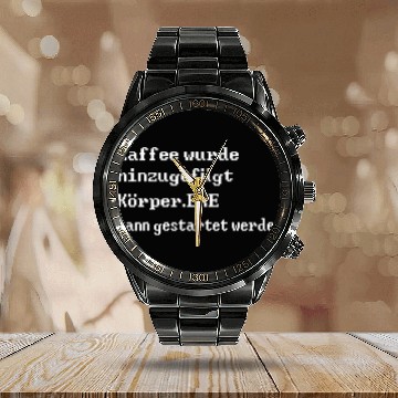 Discover Nothing goes without coffee funny computer scientist Calendar Steel Band Watch