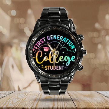 Discover First Generation College Student FirstGen College Graduate 1 Calendar Steel Band Watch