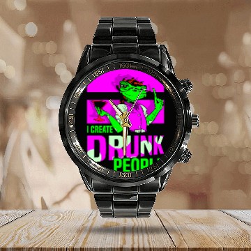 Discover I Create Drunk People Lizard Waiter Bartender Bartending Calendar Steel Band Watch