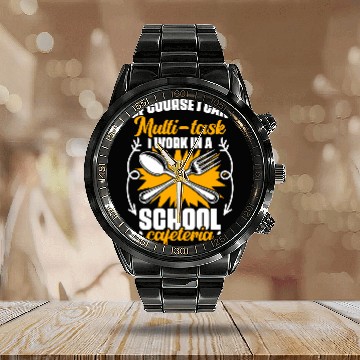 Discover Work In School Cafeteria Lunch Lady School Worker Cafeteria Calendar Steel Band Watch