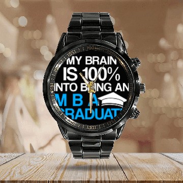 Discover MBA Student Business Degree Graduation 107 Baseball Tees Calendar Steel Band Watch