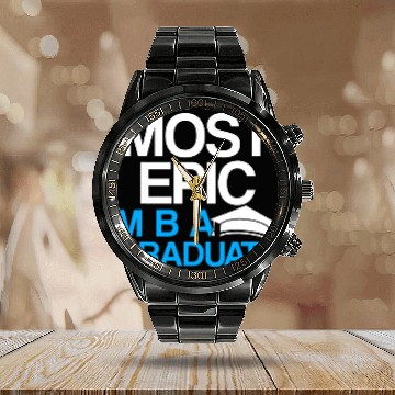Discover MBA Student Business Degree Graduation 112 Calendar Steel Band Watch