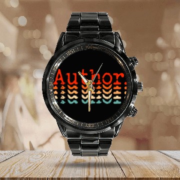 Discover Author Novel Book Creative Writing Retro Calendar Steel Band Watch