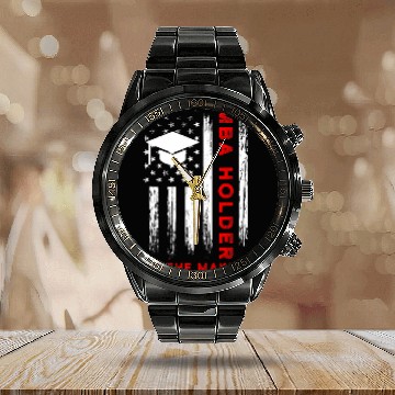 Discover MBA Student Business Degree Graduation 121 Baseball Tees Calendar Steel Band Watch
