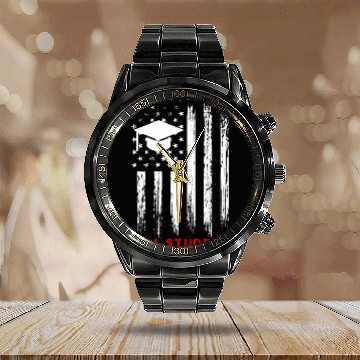 Discover MBA Student Business Degree Graduation 123 Baseball Tees Calendar Steel Band Watch