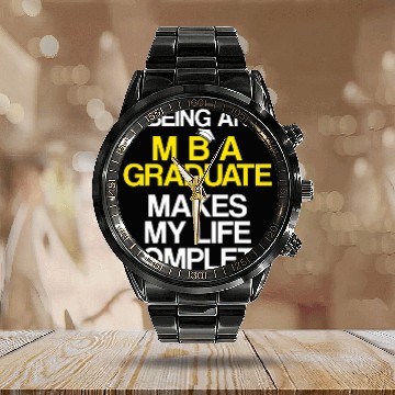 Discover MBA Student Business Degree Graduation 106 Calendar Steel Band Watch