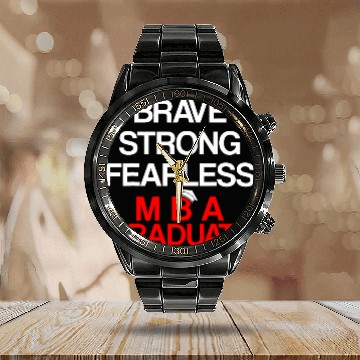 Discover MBA Student Business Degree Graduation 135 Baseball Tees Calendar Steel Band Watch