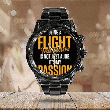 Discover Flight Instructor Pilot Aviation Trainer 14 Calendar Steel Band Watch
