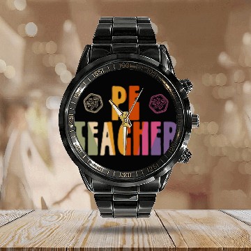 Discover PE Teacher Physical Education School Matching Group Phys Ed Baseball Tees Calendar Steel Band Watch