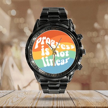 Discover Progress Is Not Linear Paraprofessional Sped Teacher Zip Calendar Steel Band Watch