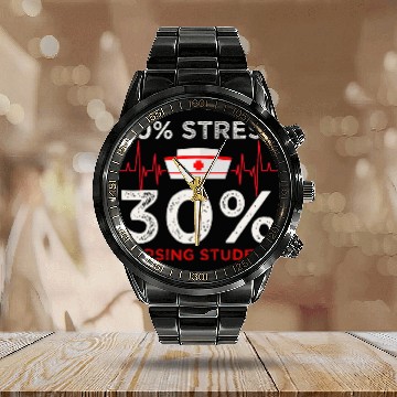 Discover nurses Gift 70 Stress 30 Nursing Student School Calendar Steel Band Watch
