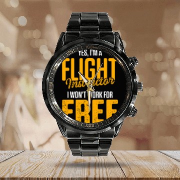 Discover Flight Instructor Pilot Aviation Trainer 25 Baseball Tees Calendar Steel Band Watch