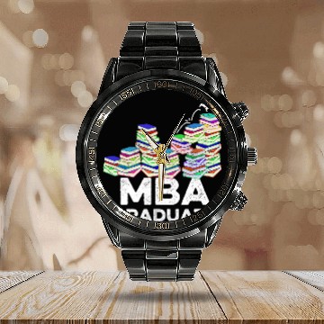 Discover MBA Student Books Business Degree Graduation DA1 Baseball Tees Calendar Steel Band Watch