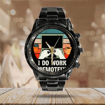 Discover I Do Work Remotely WFH Employee Work From homes Staff Boss Baseball Tees Calendar Steel Band Watch