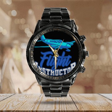 Discover Flight Instructor CFI Pilot Trainer Aviation Enthusiasts Baseball Tees Calendar Steel Band Watch