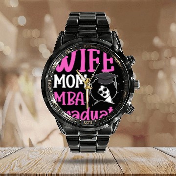 Discover MBA Student Business Degree Graduation 25 Calendar Steel Band Watch