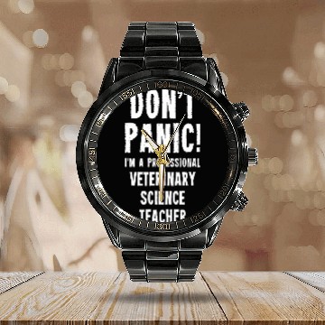 Discover Veterinary Science Teacher Calendar Steel Band Watch