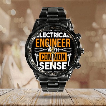 Discover Electrical Engineer With Common Sense Lineman Zip Calendar Steel Band Watch