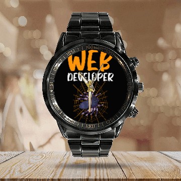 Discover Web Developer Programmer Code Website Development 3 Calendar Steel Band Watch