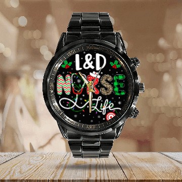 Discover nurses Leopard Print Christmas LD nurses Life Calendar Steel Band Watch