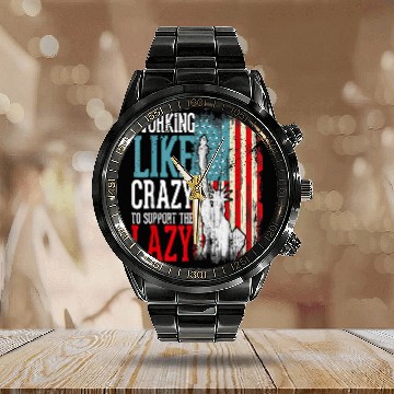 Discover Working Like crazys Hard Worker Employed Lazy Sloth Support Calendar Steel Band Watch