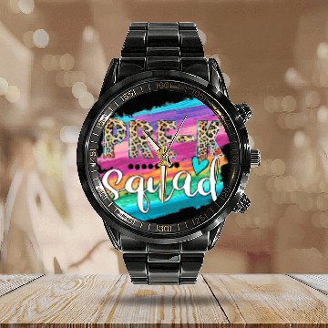 Discover PreK Squad Leopard Print Back To School Teacher Student Baseball Tees Calendar Steel Band Watch
