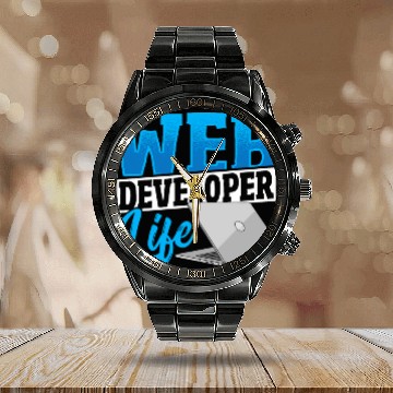 Discover Web Developer Life Web Developer Programmer Calendar Steel Band Watch