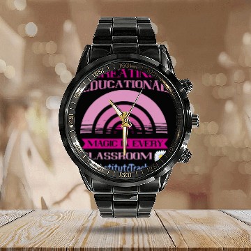 Discover Substitute Teacher Educational Magic Back To School Calendar Steel Band Watch