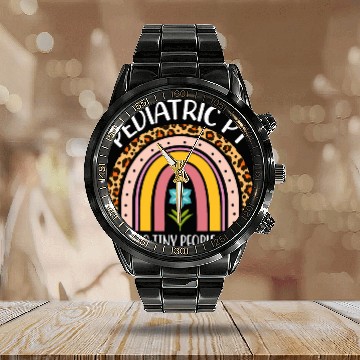 Discover Pediatric PT Helping Tiny Human Bloom Physical Therapist 3 Calendar Steel Band Watch