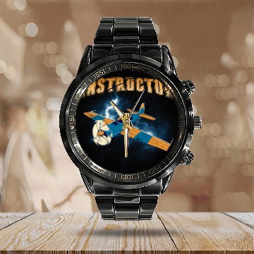 Discover Flight Instructor Pilot School Airplane Teacher Calendar Steel Band Watch