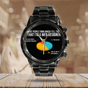 Discover Website Programmer Funny Web Designer Web Developer Calendar Steel Band Watch