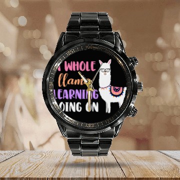 Discover Llama School Teacher Student Whole Llama Learning Calendar Steel Band Watch