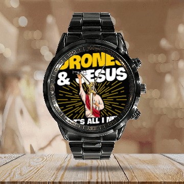 Discover Quadcopter Design for a Drone Pilot Calendar Steel Band Watch