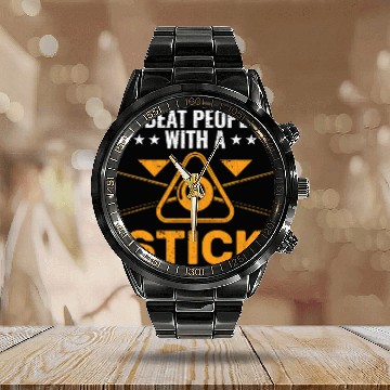Discover Funny Billard 8 Ball Humor Pool Player Calendar Steel Band Watch
